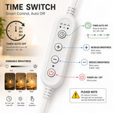 Timer Switch With Regular Cord for Hanging Pendant Lamp Fixture, Lampshades 15 Feet Decorative Braided Flexible Cable E-26/ E-27 Light Bulb Socket & 2 Prong Flat Plug (White)