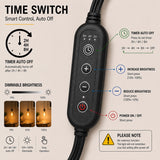 Timer Switch With Regular Cord for Hanging Pendant Lamp Fixture, Lampshades 15 Feet Decorative Braided Flexible Cable E-26/ E-27 Light Bulb Socket & 2 Prong Flat Plug (Black)