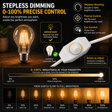 Dimmer Switch Fabric Cord for Hanging Pendant Lamp Fixture, Lampshades 15 Feet Decorative Braided Flexible Cable E-26/ E-27 Light Bulb Socket & 2 Prong Flat Plug - White