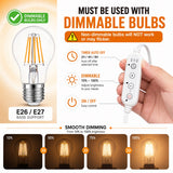 Timer Switch With Regular Cord for Hanging Pendant Lamp Fixture, Lampshades 15 Feet Decorative Braided Flexible Cable E-26/ E-27 Light Bulb Socket & 2 Prong Flat Plug (White)